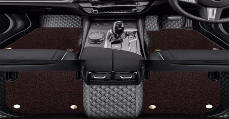 Custom Car Floor Mats Diamond Pattern5*7CM Full Coverage Dual Layer Coil - LMY -  