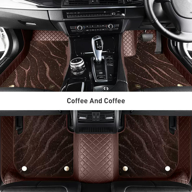 Custom Car Floor Mats Diamond Pattern3*3CM Full Coverage Dual Layer Galaxy - LMY -  7-Seats-Coffee-Coffee