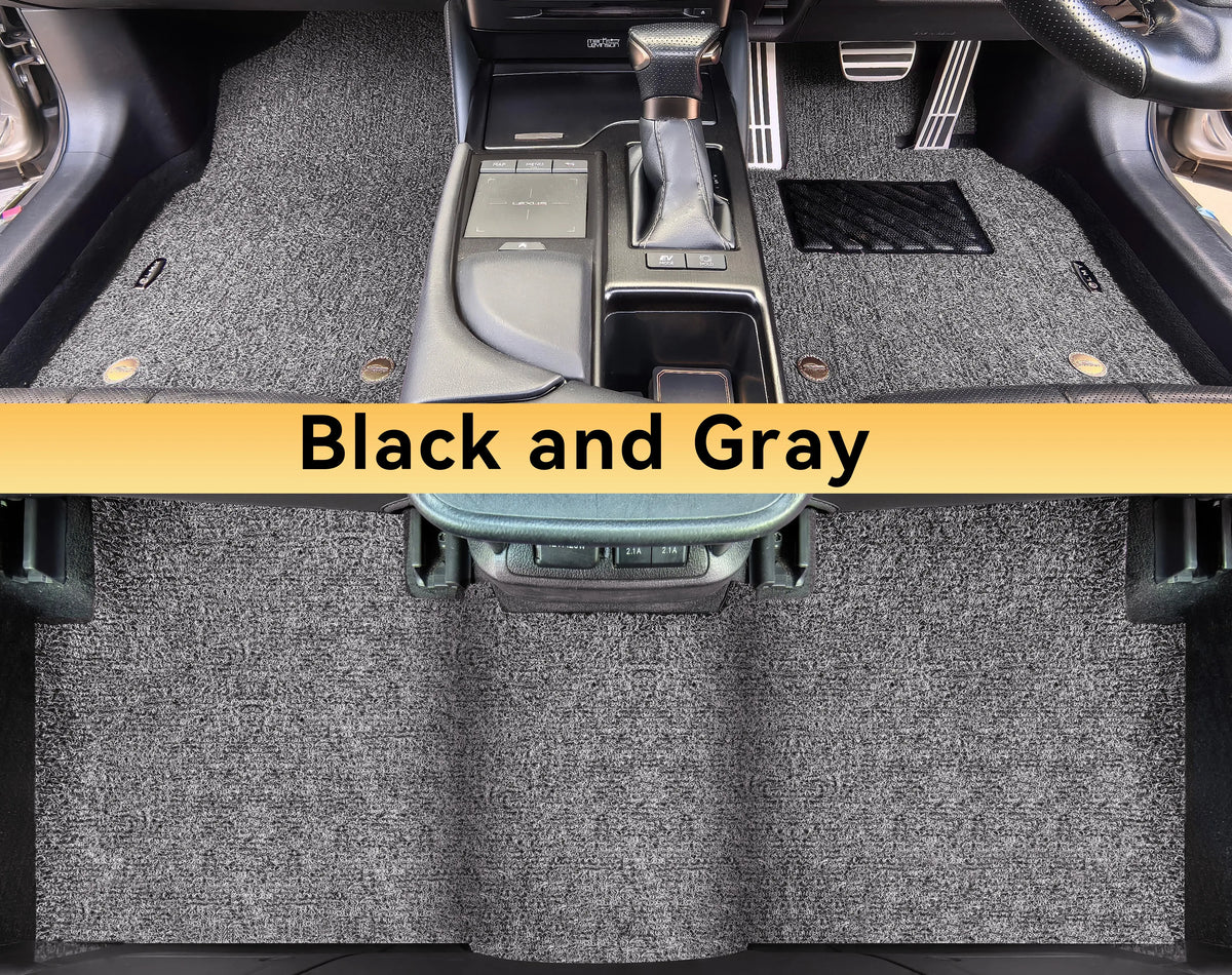 Custom Car Floor Mats Single Coil - LMY -  7-Seats-Grey-Black