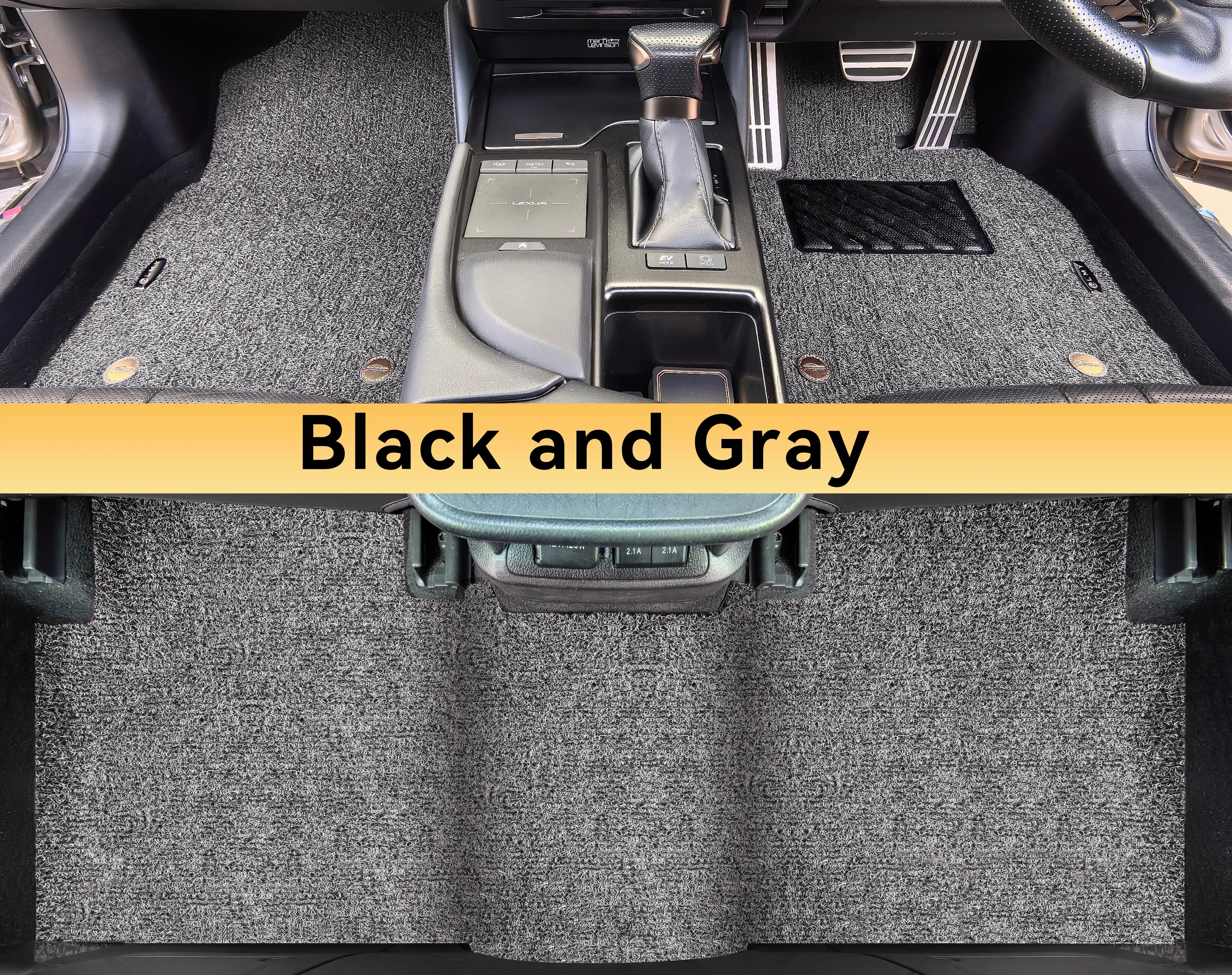 Custom Car Floor Mats Single Coil - LMY -  7-Seats-Grey-Black