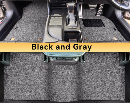 Custom Car Floor Mats Single Coil - LMY -  7-Seats-Grey-Black