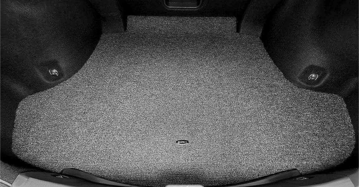 Custom Car Boot Liner Protector Waterproof & Washable Coil Single - LMY -  7-Seats-Grey-Black