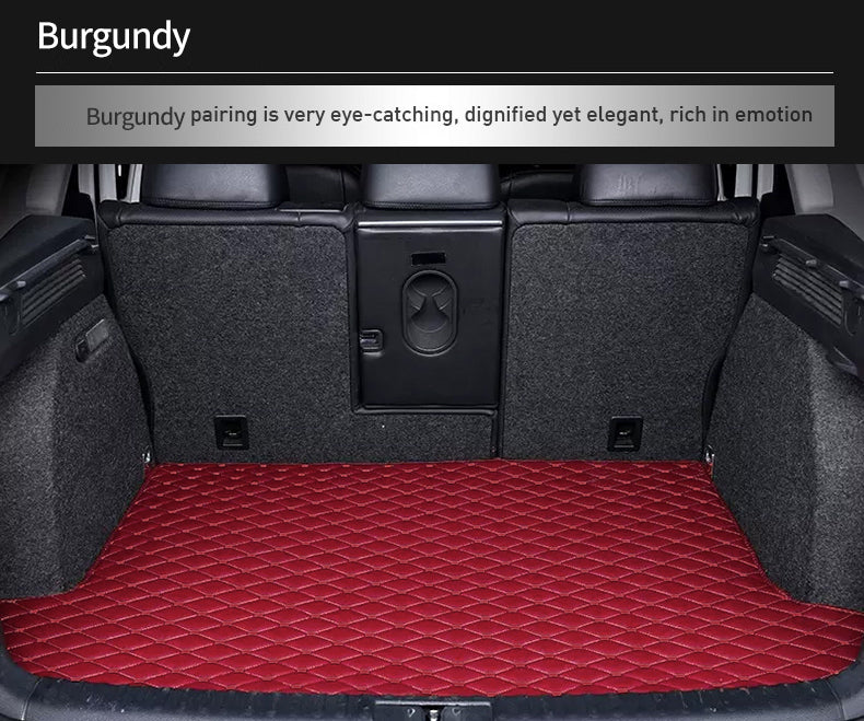 Custom Car Boot Liner Protector Diamond Pattern5*7CM Full Coverage - LMY - 7-Seats-Burgundy
