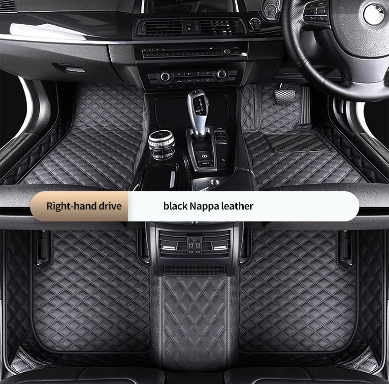 Custom Car Floor Mats Diamond Pattern5*7cm Full Coverage - LMY -  Black-7-Seats