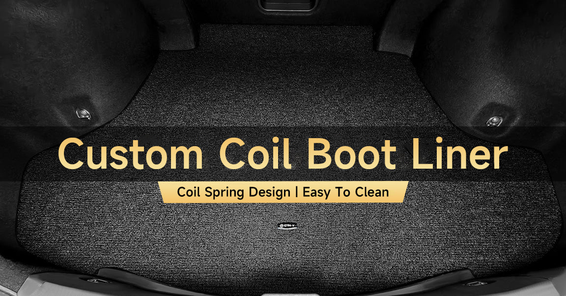 Custom Car Boot Liner Protector Waterproof & Washable Coil Single - LMY -  7-Seats-Black