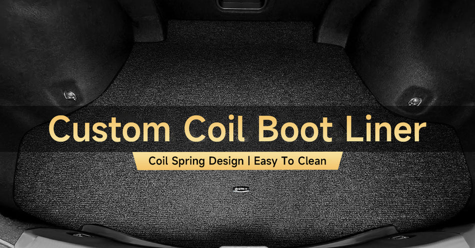 Custom Car Boot Liner Protector Waterproof & Washable Coil Single - LMY -  7-Seats-Black