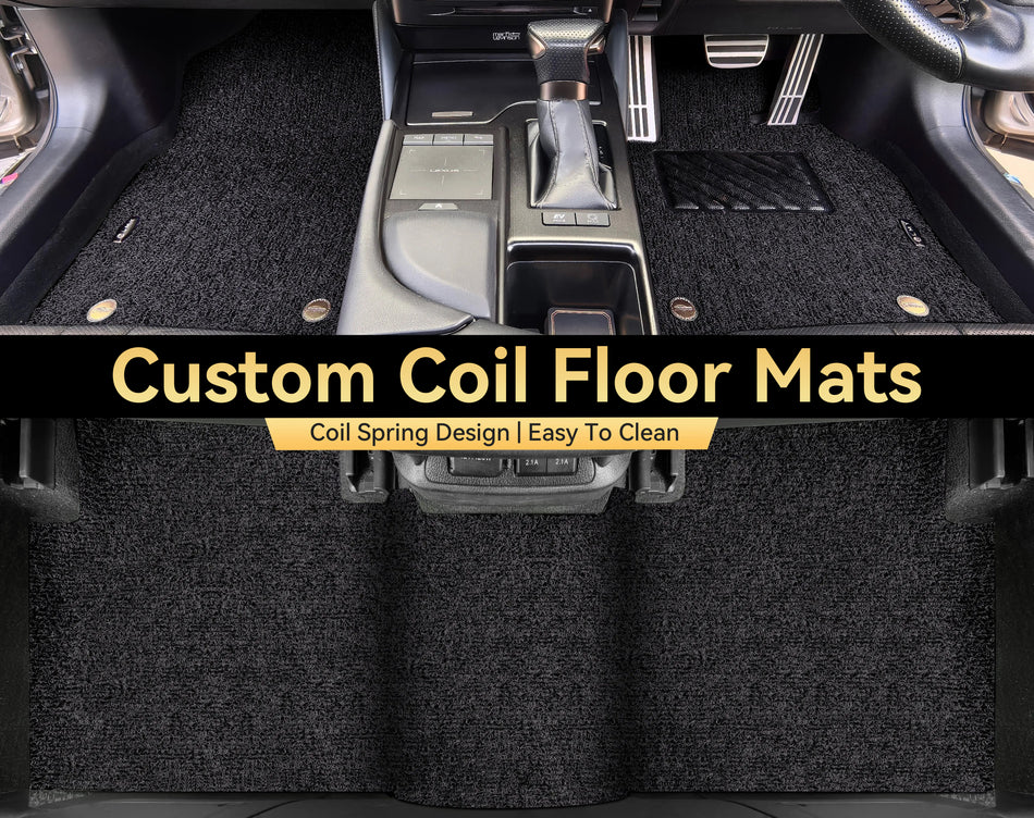 Custom Car Floor Mats Single Coil - LMY -  7-Seats-Black