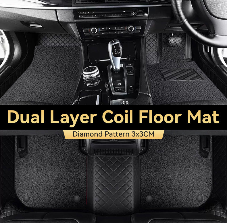 Custom Car Floor Mats Diamond Pattern3*3CM Full Coverage Dual Layer Coil - LMY -  