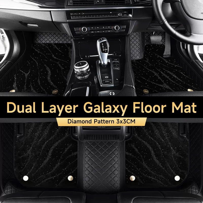 Custom Car Floor Mats Diamond Pattern3*3CM Full Coverage Dual Layer Galaxy - LMY -  