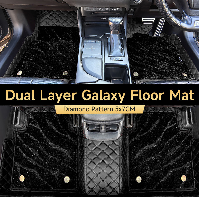 Custom Car Floor Mats Diamond Pattern5*7CM Full Coverage Dual Layer Galaxy - LMY -  