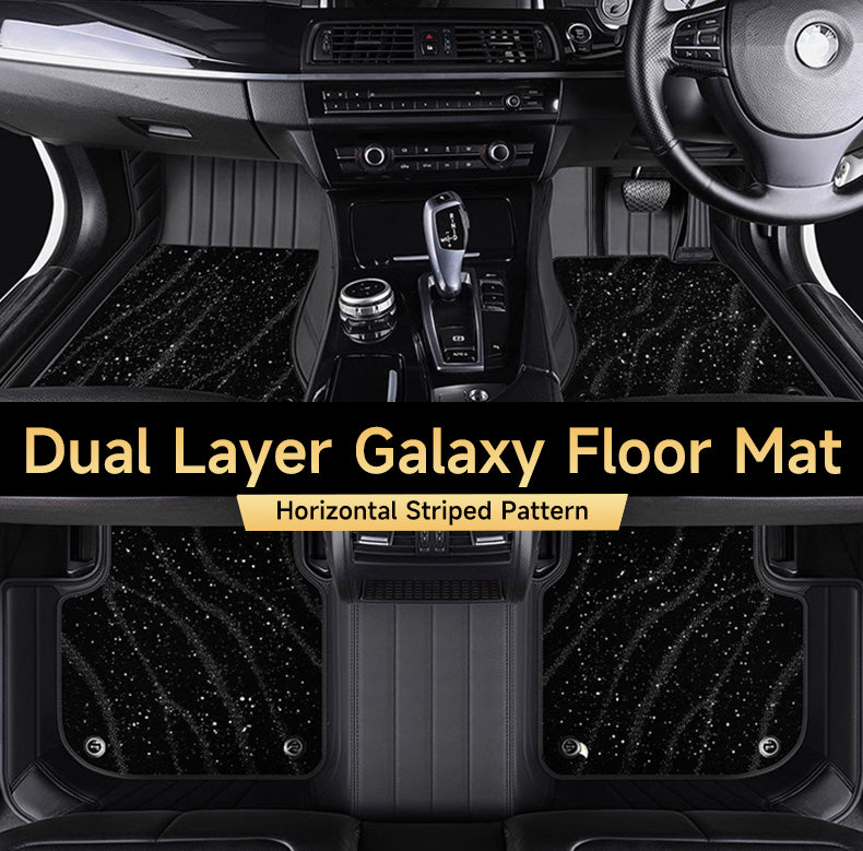 Custom Car Floor Mats Horizontal Stripe Full Coverage Dual Layer Galaxy - LMY -  