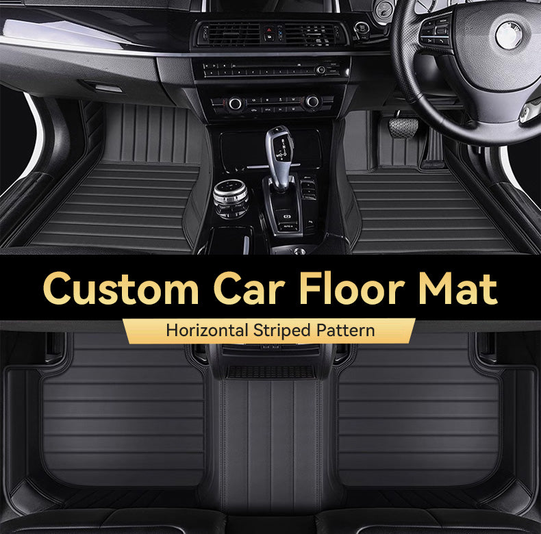 Custom Car Floor Mats Horizontal Stripe Full Coverage - LMY -  