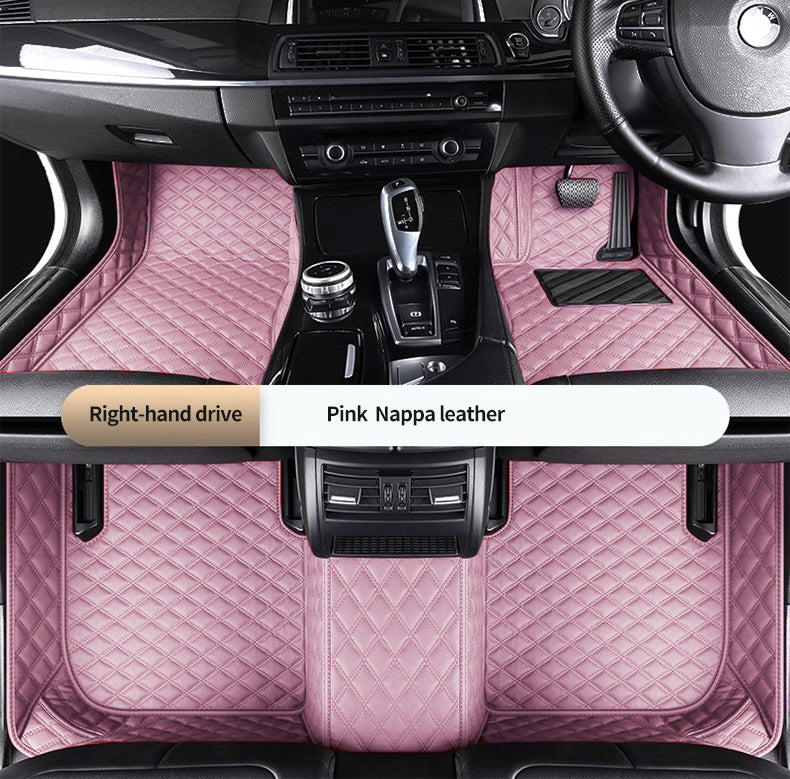 Custom Car Floor Mats Diamond Pattern5*7cm Full Coverage - LMY -  PInk-7-Seats