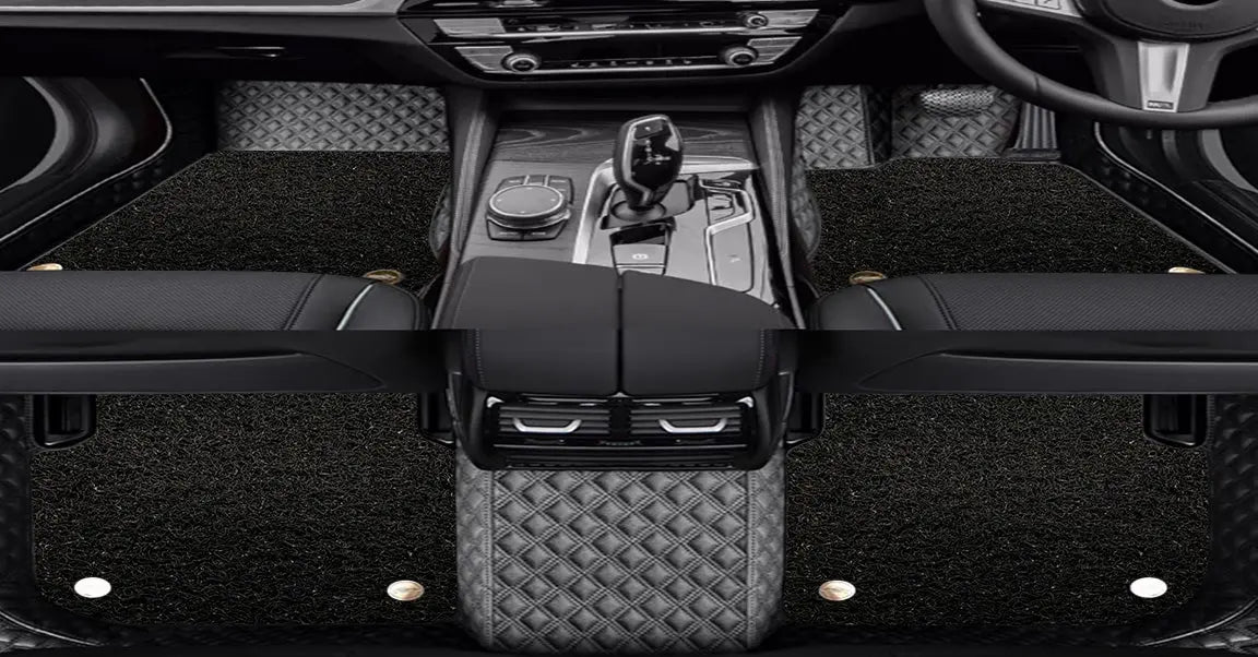 Custom Car Floor Mats Diamond Pattern5*7CM Full Coverage Dual Layer Coil - LMY -  